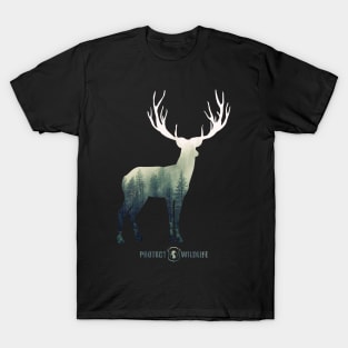 Protect Wildlife - Nature - Deer Silhouette T-Shirt